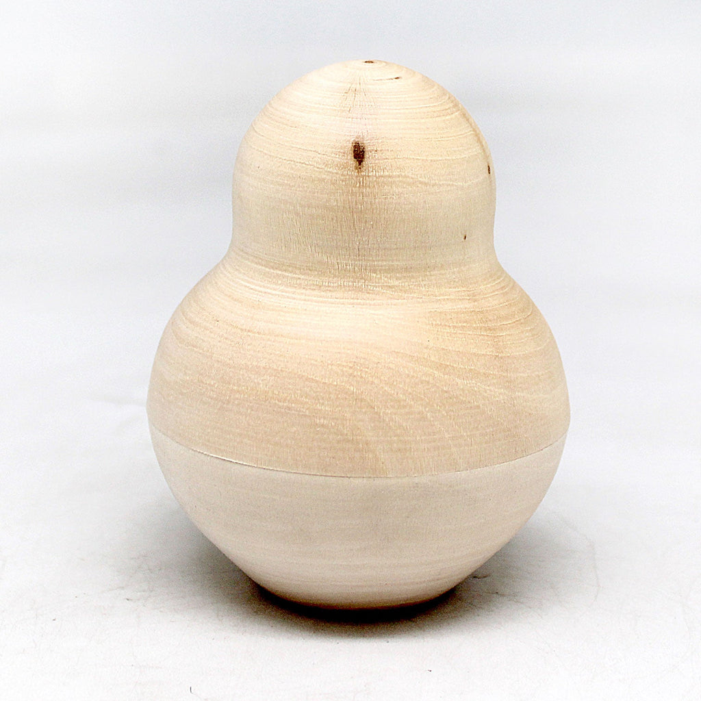 6-pieces Nested Doll - Old World Matreshka Unpainted Natural Wood Doll 3-Inch - Handmade from Linden Wood Ready to be Painted or Perfect as a Gift, Make-It-Take-It