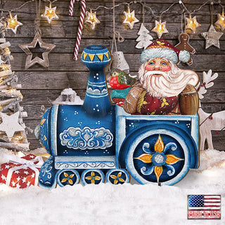 Train Ride Santa Christmas Outdoor Decor by G. DeBrekht - Christmas Santa Snowman Decor - 8129211F
