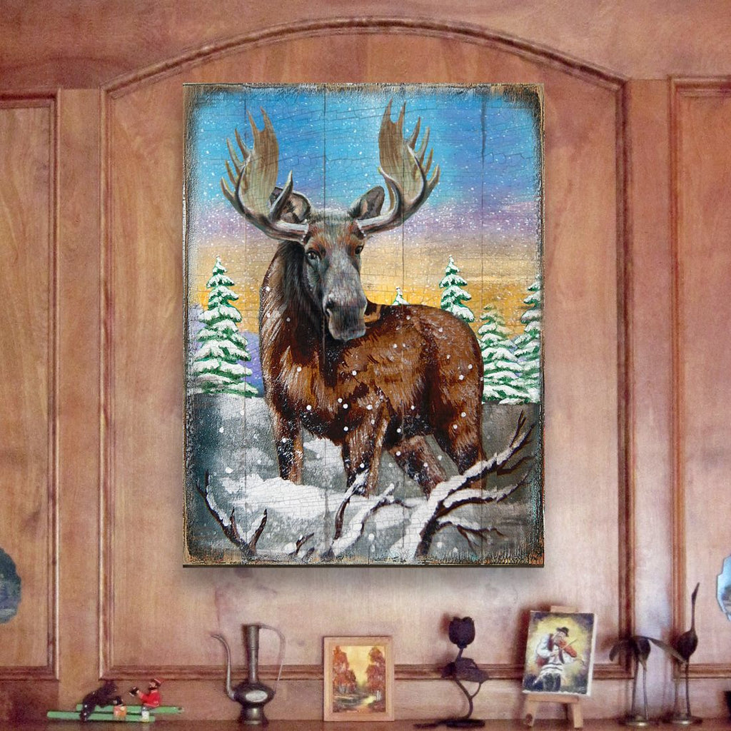 Moose Art Wooden Wall Art by Nature Wonders - Nature Wildlife Decor - 95216B