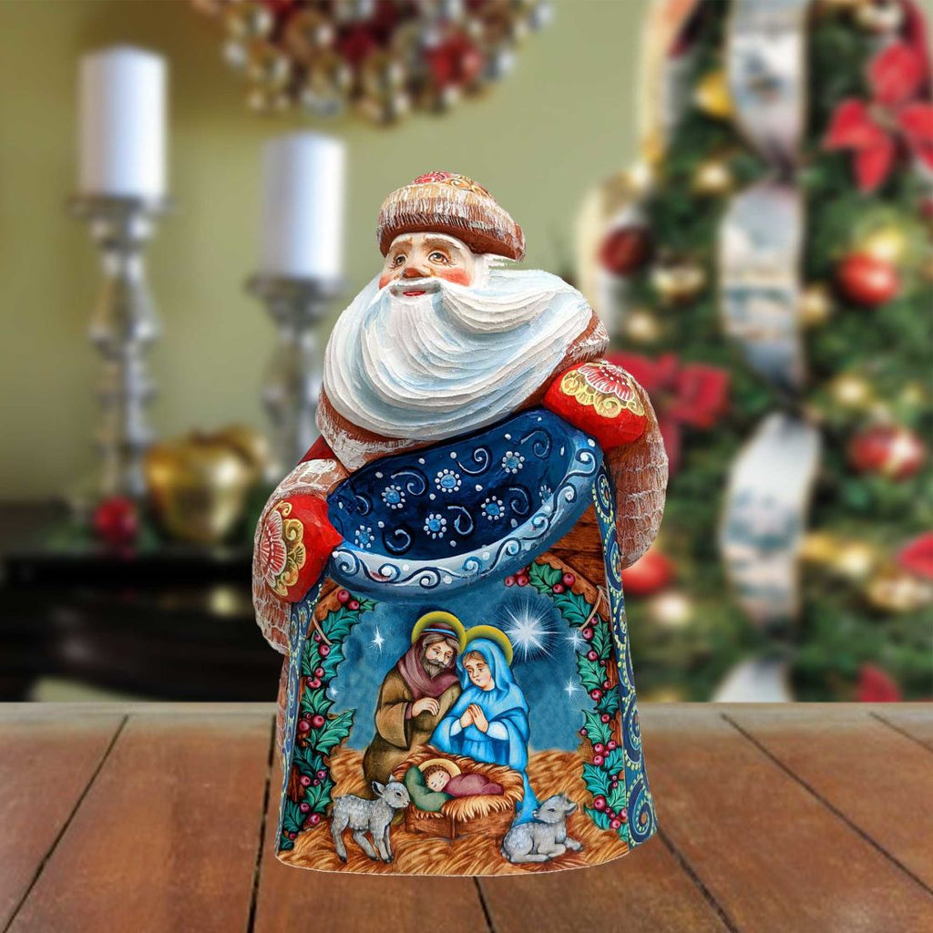 The Only Begotten Son Santa Hand-Painted WOODCARVED Figurine by G. DeBrekht - Nativity Holiday Decor - 8203014 *** PRE-ORDER - Handmade Just for You! ***