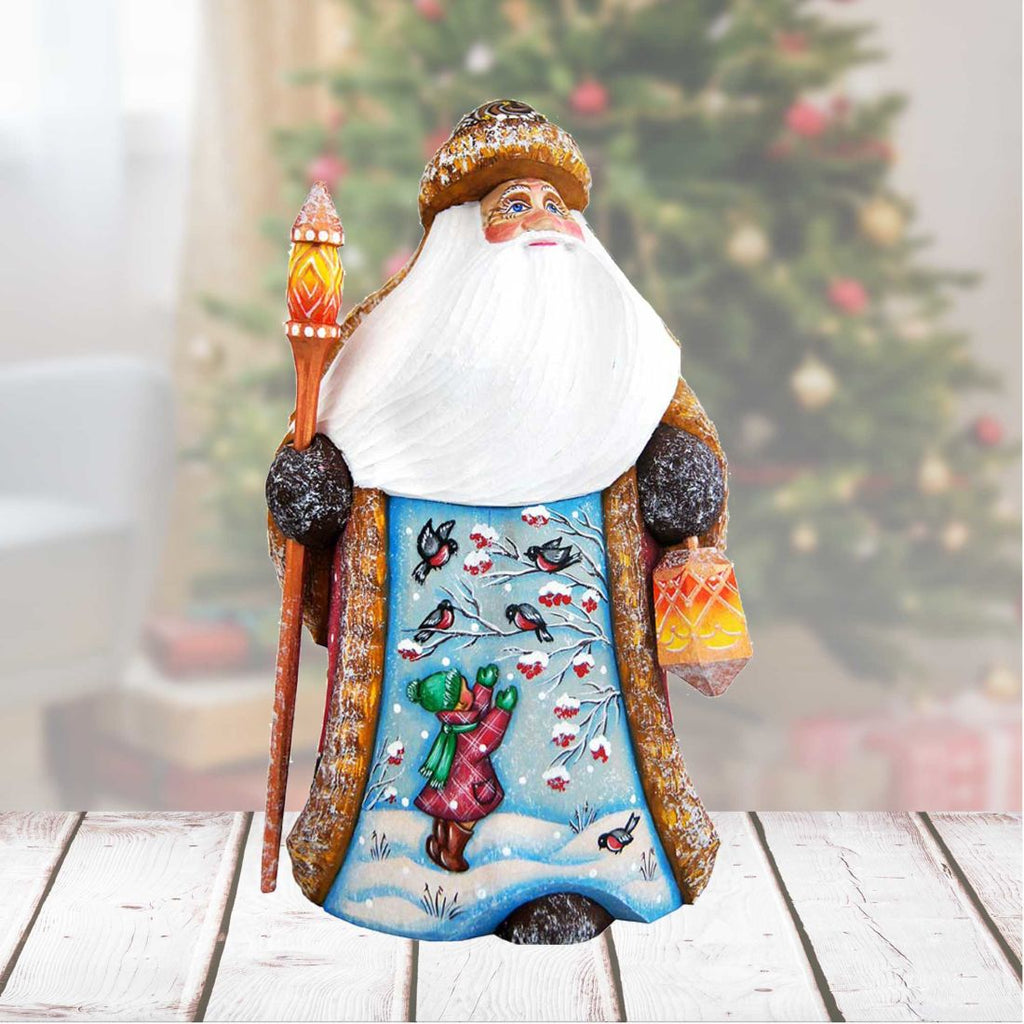 Girl with Bird Family Hand-Painted WOODCARVED Masterpiece by G. DeBrekht - Christmas Decor - 8214841 *** PRE-ORDER - Handmade Just for You! ***