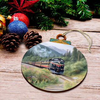 Alaska Mountain Express Wooden Ornaments by G.Debrekht - Wildlife Holiday Decor - 870041