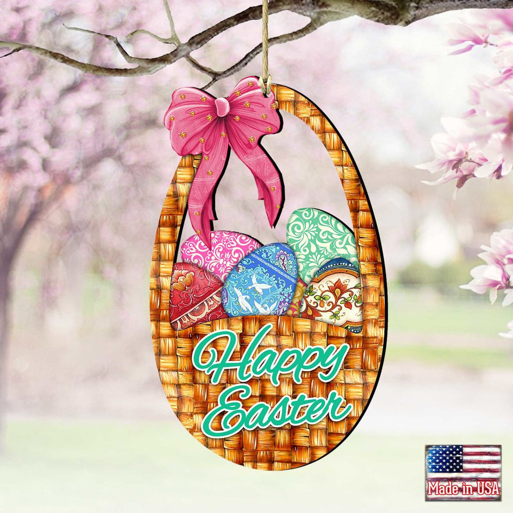 Easter Basket Wooden Ornaments by G. DeBrekht - Easter Spring Decor - 8185309