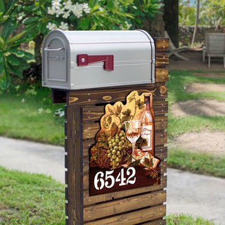 Vine Lovers Wooden Custom House Number Sign by G. DeBrekht - Love Family Kids Decor - Handcrafted Wooden Handcrafted Wooden Handcrafted Wooden Handcrafted Wooden Address Sign - MA95349