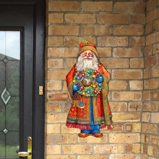 Santa's Wreath of Joy Holiday Door Decor by G. Debrekht - Christmas Santa Snowman Decor - 8691402H