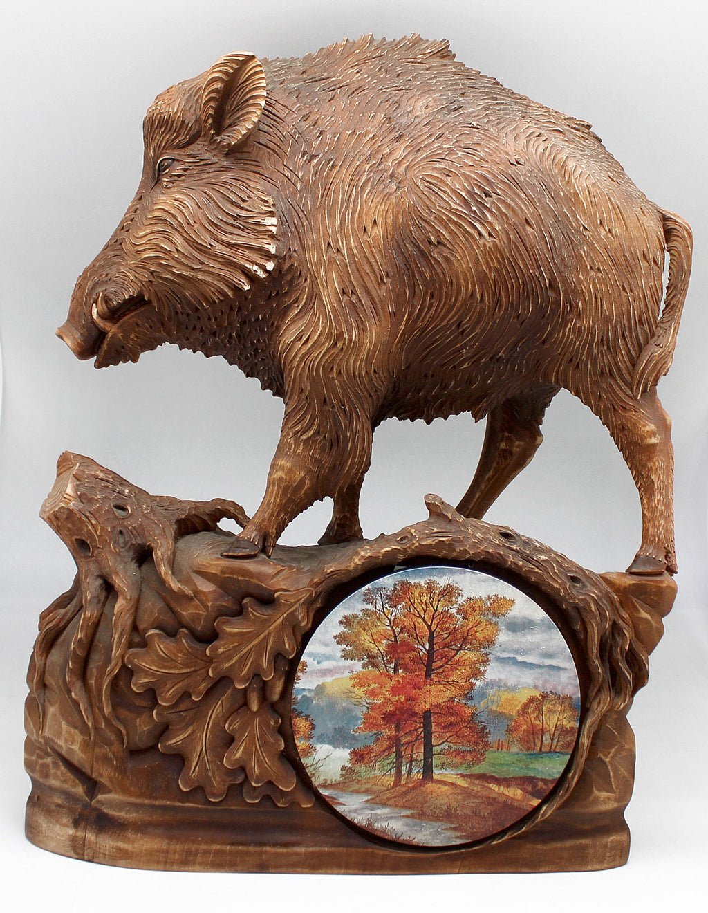 One-of-a-Kind Boar WOODCARVED Handpainted Figurine 15