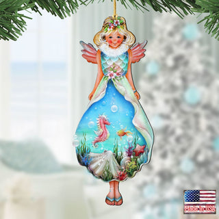 Coastal Fairy Wooden Ornaments by Jamie Mills-Price - Coastal Holiday Decor - 8457901