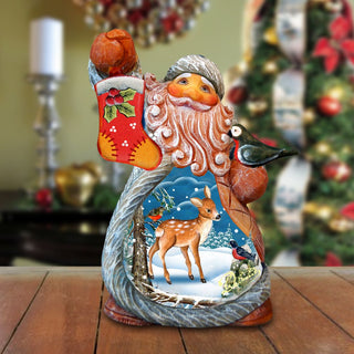 Little Deer Tiny Tale Santa Handcrafted Christmas Figurine - G. DeBrekht - Christmas Santa Snowman Decor - 561647