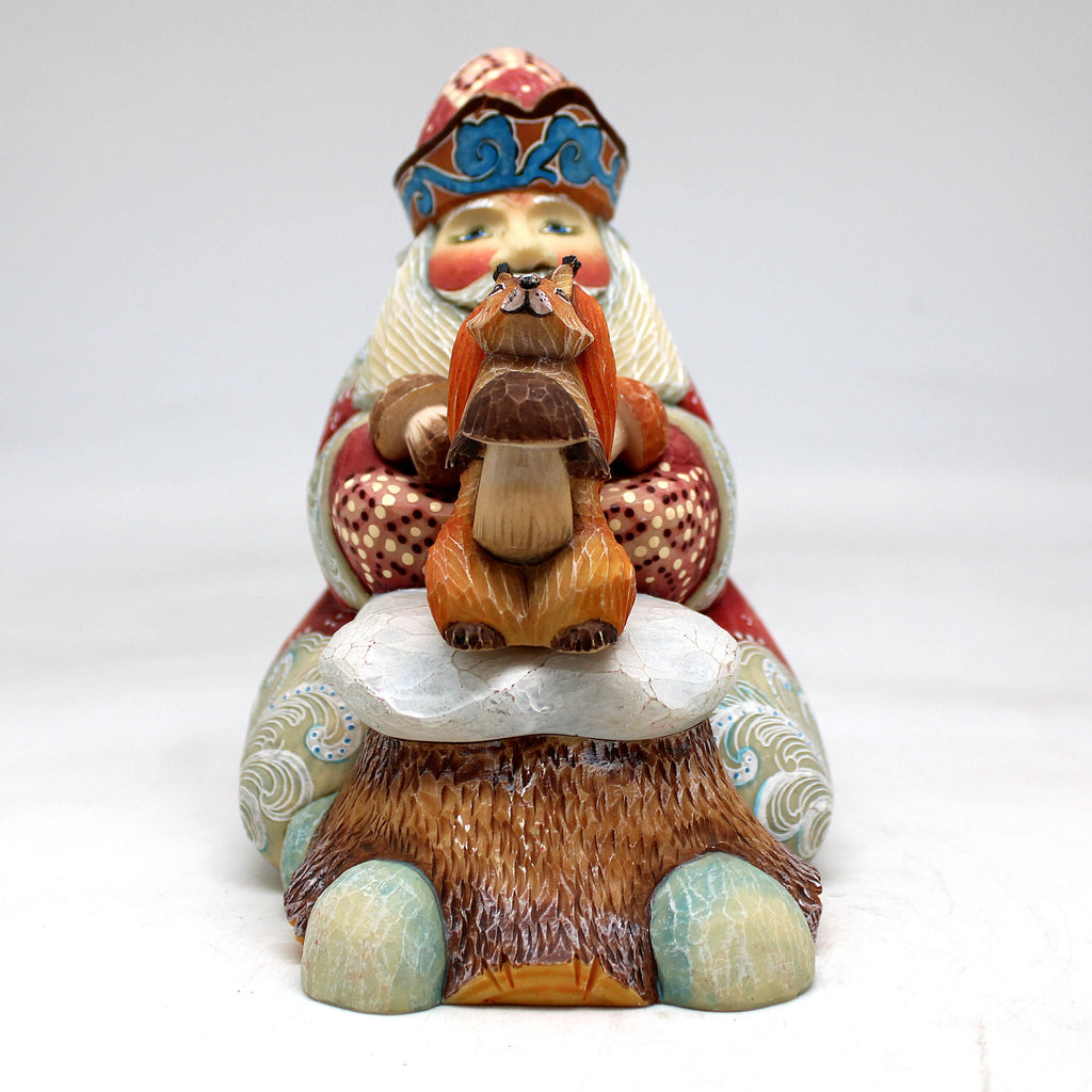 Santa with Squirrel Surprise Secret Box 5.5 x 4 x 5 - Limited Edition Figurine Reserve by G.DeBrekht Handpainted Collectible Figurine, Unique Decor Made in the USA
