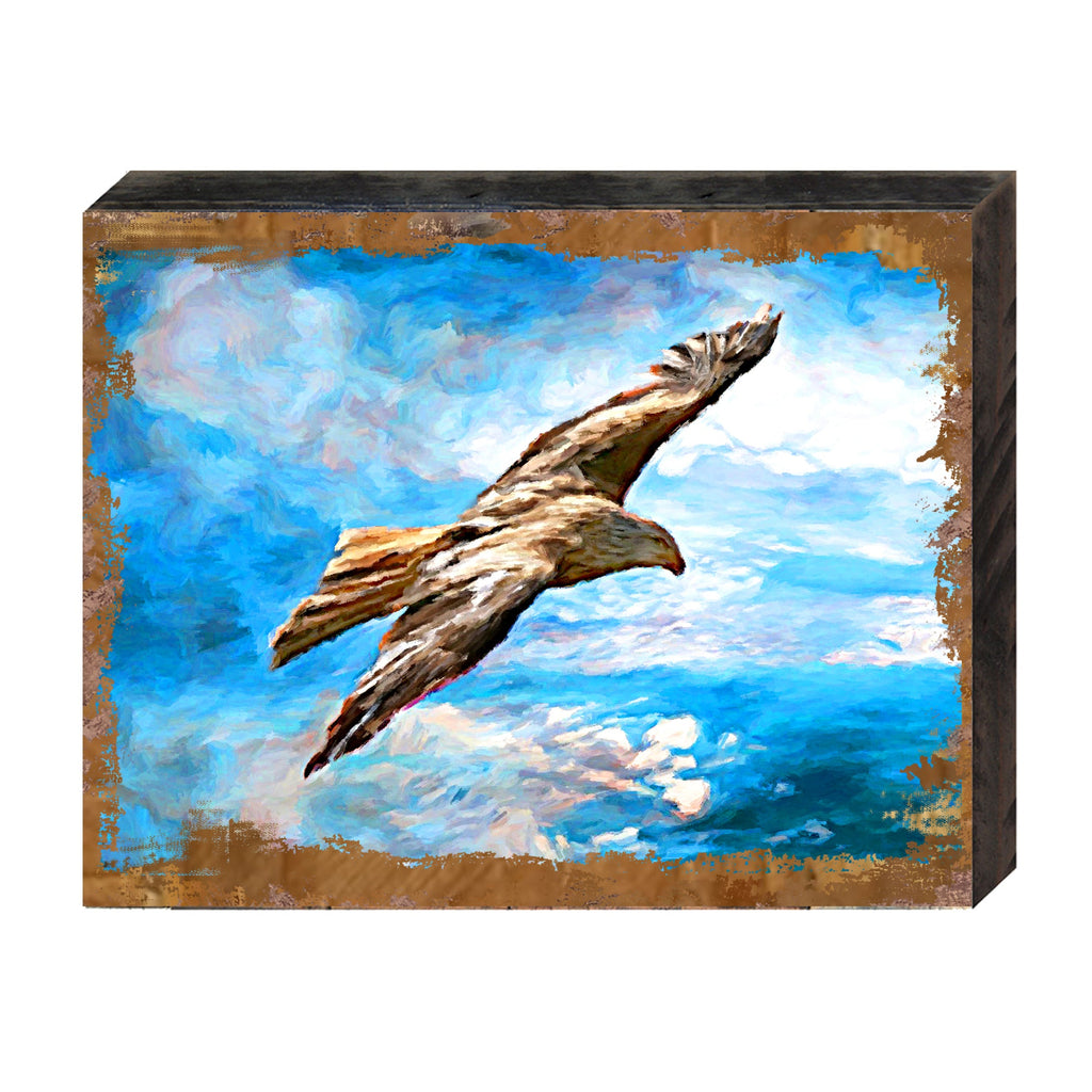 Flying Hawk Art Wooden Wall Art by Nature Wonders - Nature Wildlife Decor - 95295B