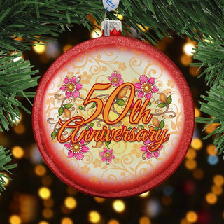 50th Wedding Anniversary Glass Ornament by G. Debrekht - Christmas Decor - 744-041