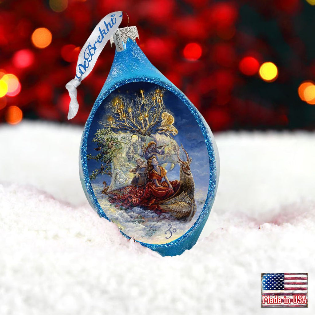 Ship of Dreams Coastal Glass Ornament by Josephine Wall - Coastal Sea-Life Decor - 757-404-JW