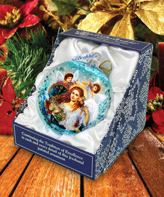 Christmas Angel Glass Ornament Limited Edition by Strelkina at G. DeBrekht - Christmas Santa Snowman Decor - 73844-2