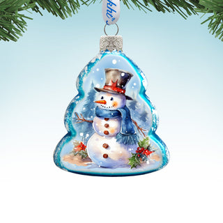 Cheerful Snowman Mercury Glass Ornaments by G. Debrekht - Christmas Santa Snowman Decor - 776022