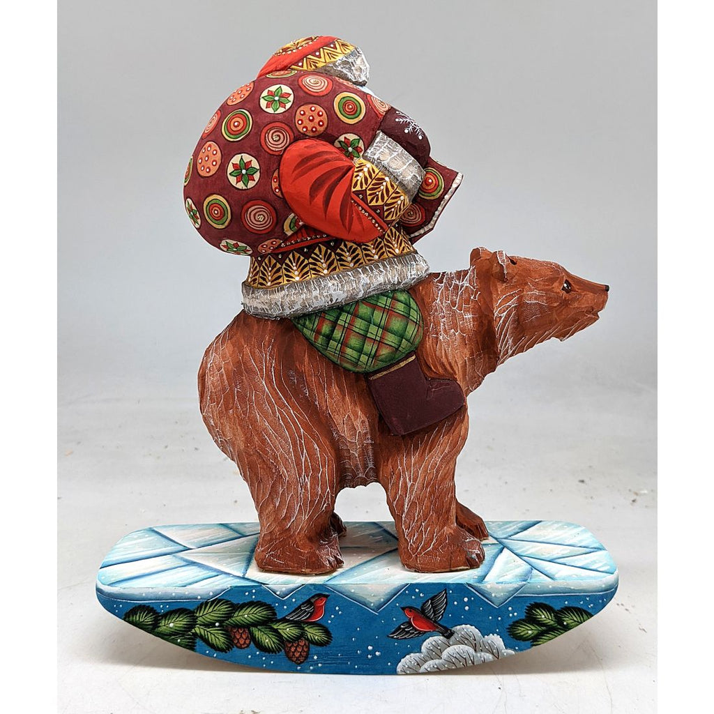 Grizzly Bear Santa Hand-Painted WOODCARVED Masterpiece by G. DeBrekht - Wildlife Holiday Decor - 820022 *** PRE-ORDER - Handmade Just for You! ***