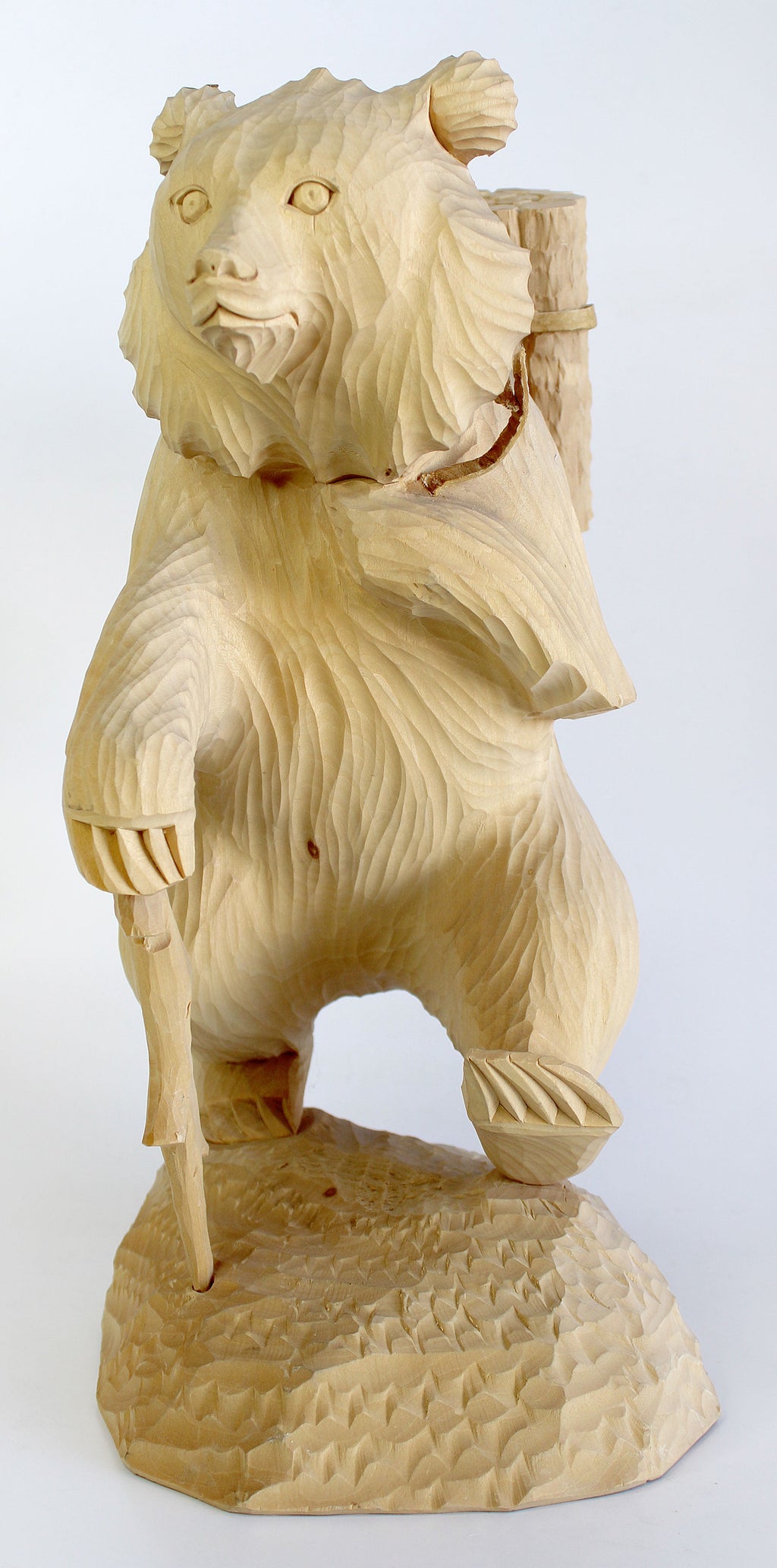 One-of-a-Kind Bear with Woods Wood Carved Figurine 14