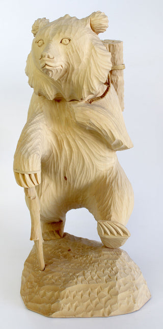 One-of-a-Kind Bear with Woods Wood Carved Figurine 14