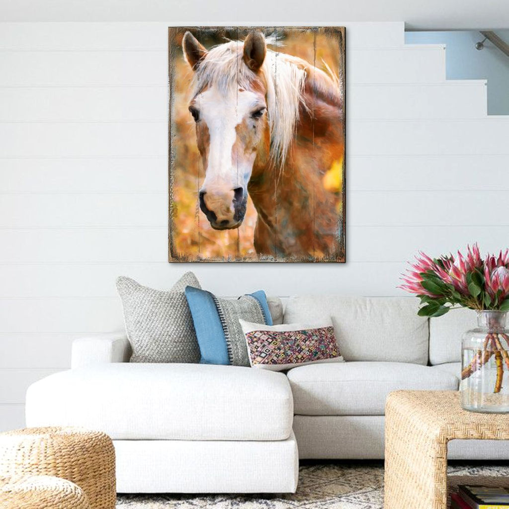 Horsehead Art Wooden Wall Art by Nature Wonders - Nature Wildlife Decor - 95374B