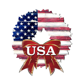 USA American Flag Wreath Holiday Door Decor by G. DeBrekht - American Christmas Decor - 8185302H-USA
