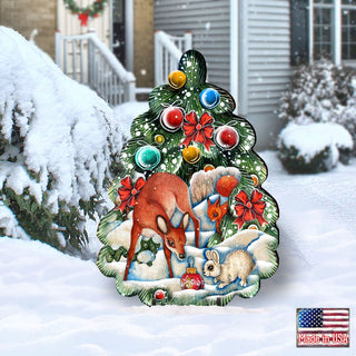 Forest Friend Tree Christmas Outdoor Decor by G. DeBrekht - Christmas Santa Snowman Decor - 8119182F