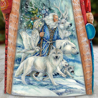 Cool Winds Father Winter Animals Hand-Painted WOODCARVED Figurine by J. Bergsma - Wildlife Holiday Decor - 2422862-JB