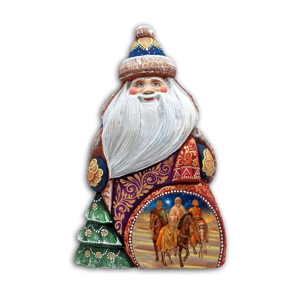 Three Kings Journey Santa Hand-Painted WOODCARVED Masterpiece Figurine by G. DeBrekht - Nativity Holiday Decor - 8206022