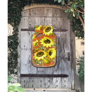 Sunflower Mason Jar Halloween Door Decor by G. DeBrekht - Thanksgiving Halloween Decor - 8158906H