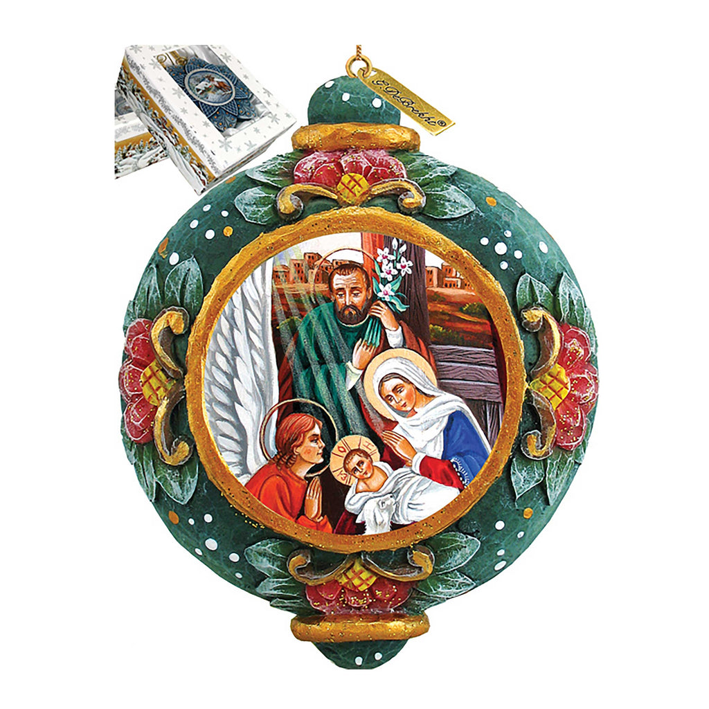 Nativity Sculpted Hand-Painted Christmas Ornament by G. DeBrekht - Nativity Holiday Decor - 6102518