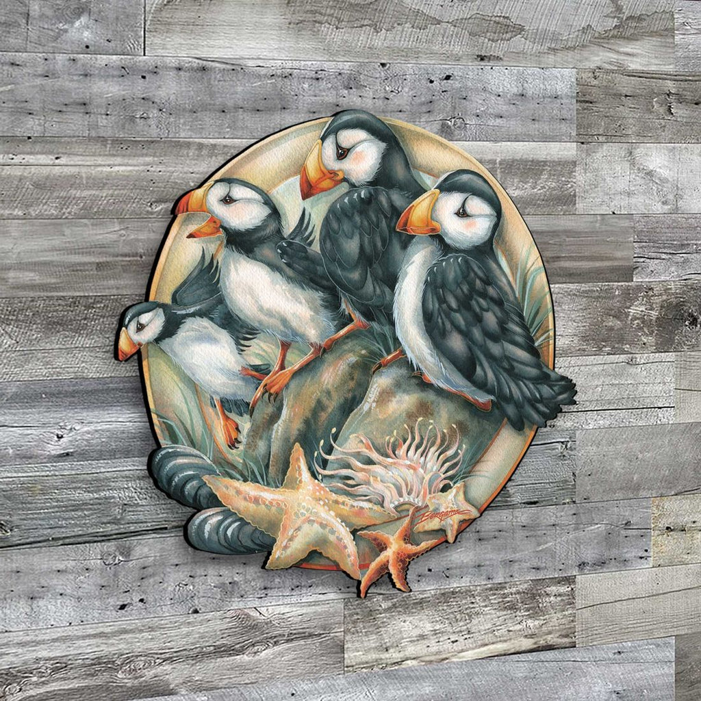 Send in the Clowns Puffins Wall Art by J. Bergsma - Wildlife Holiday Decor - 8591848W-JB