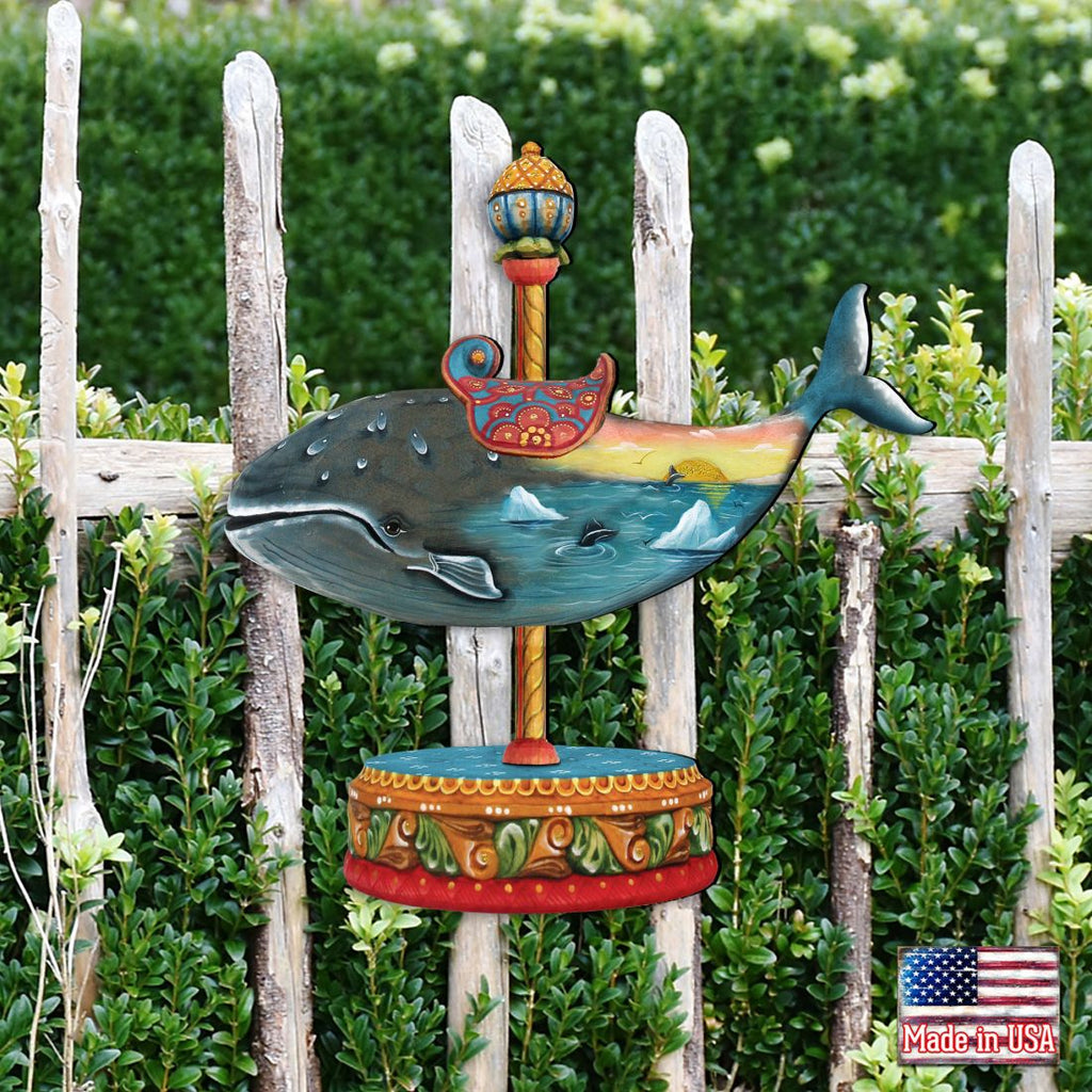 Carousel Whale Holiday Outdoor Decor Large Ornament by G. DeBrekht - Carousel Holiday Decor - 8114037M