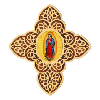 Lady of Guadalupe Filigree Wooden Cross by Museum Icons - Inspirational Icon Decor - 88432