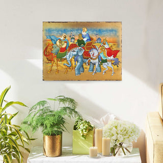 Three Kings Block Wooden Gold Plated Religious Christian Sacred Icon - Inspirational Icon Decor - 85039