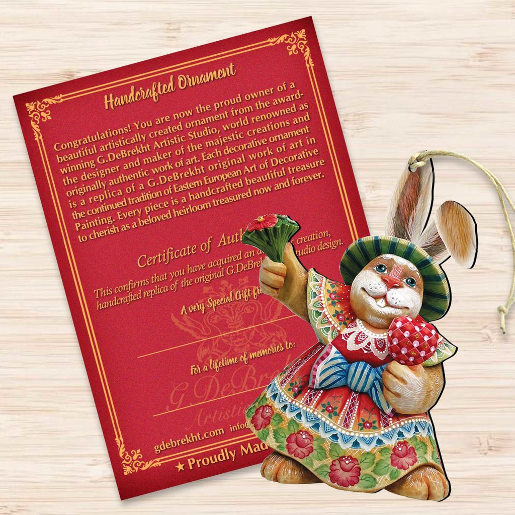 Mamie Bunny Wooden Ornaments Easter by G. DeBrekht - Easter Spring Decor - 8154421