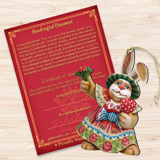 Mamie Bunny Wooden Ornaments Easter by G. DeBrekht - Easter Spring Decor - 8154421