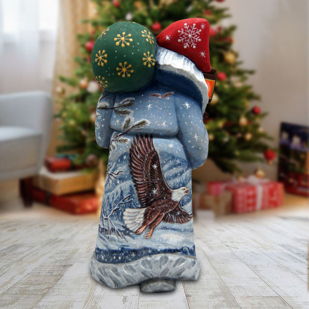 Polar Friends Santa Hand-Painted WOODCARVED Masterpiece by G. DeBrekht - Wildlife Holiday Decor - 8215112-1