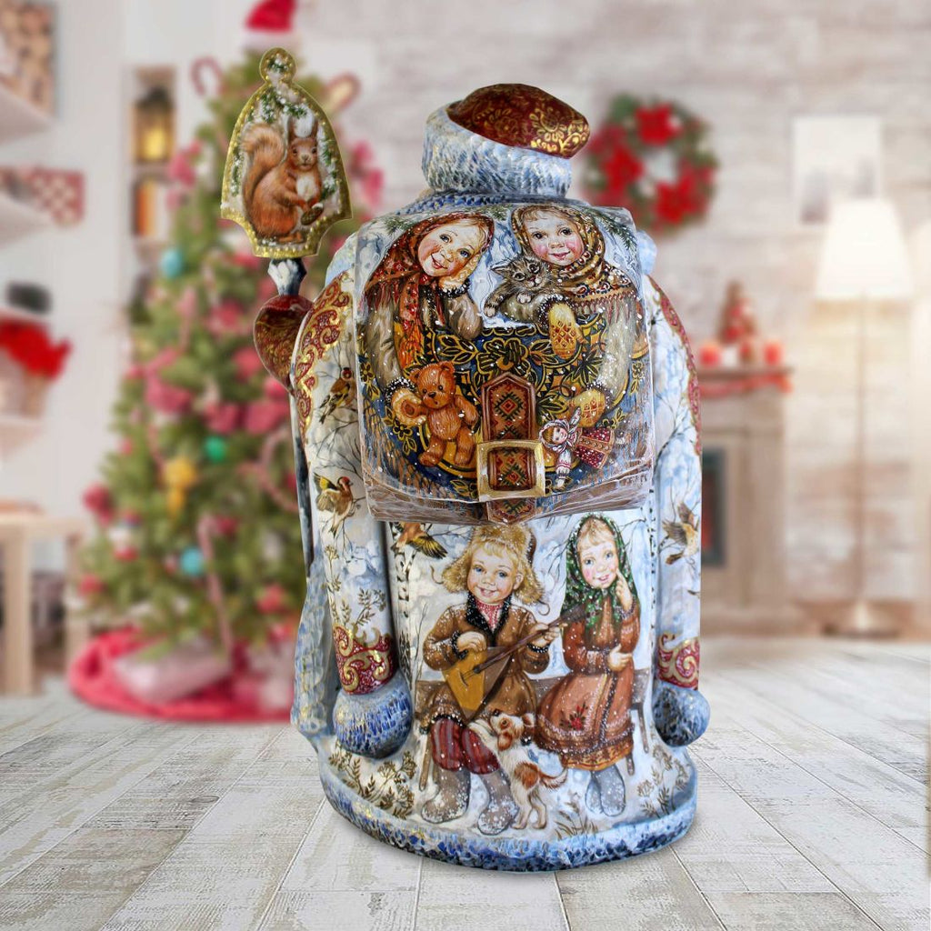 A Day to Remember Santa Hand-Painted WOODCARVED Masterpiece by G. Debrekht - Christmas Decor - L291351