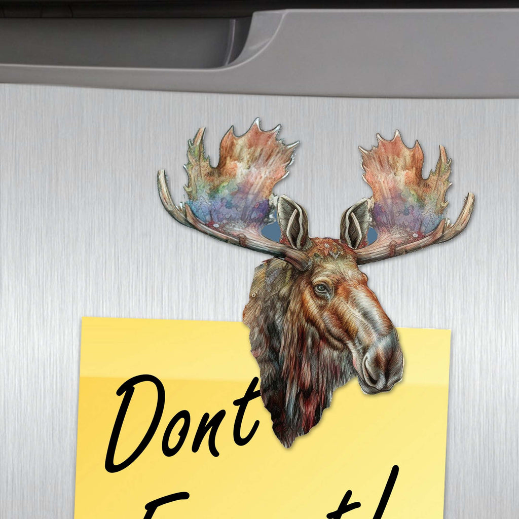 Majestic Moose Decorative Eco Wood Magnets Set of 6 by G. Debrekht - Wildlife Decor - 8090108G-S6