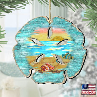 Sand Dollar Wooden Ornaments by G. DeBrekht - Coastal Holiday Decor - 8198539