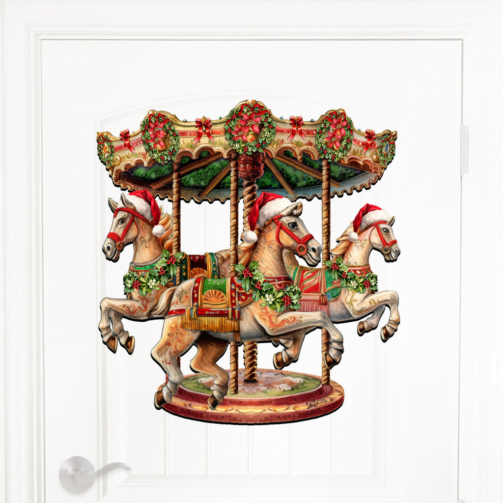 Christmas Carousel Holiday Door Decor by G. Debrekht - Christmas Decor - 8611030H