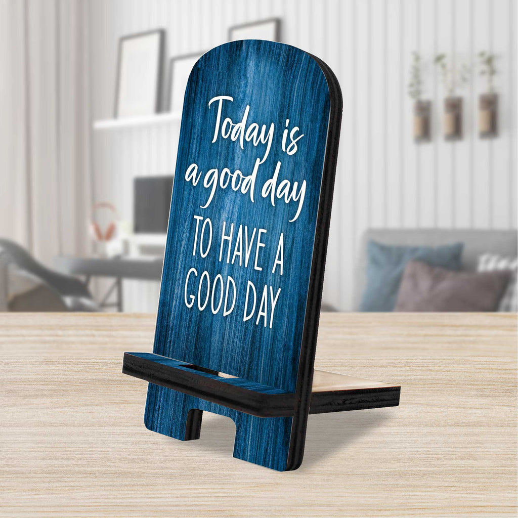 Today is a Good Day Cell Phone Stand Family Decor Wood Mobile Tablet Holder Charging Station Organizer - 892064