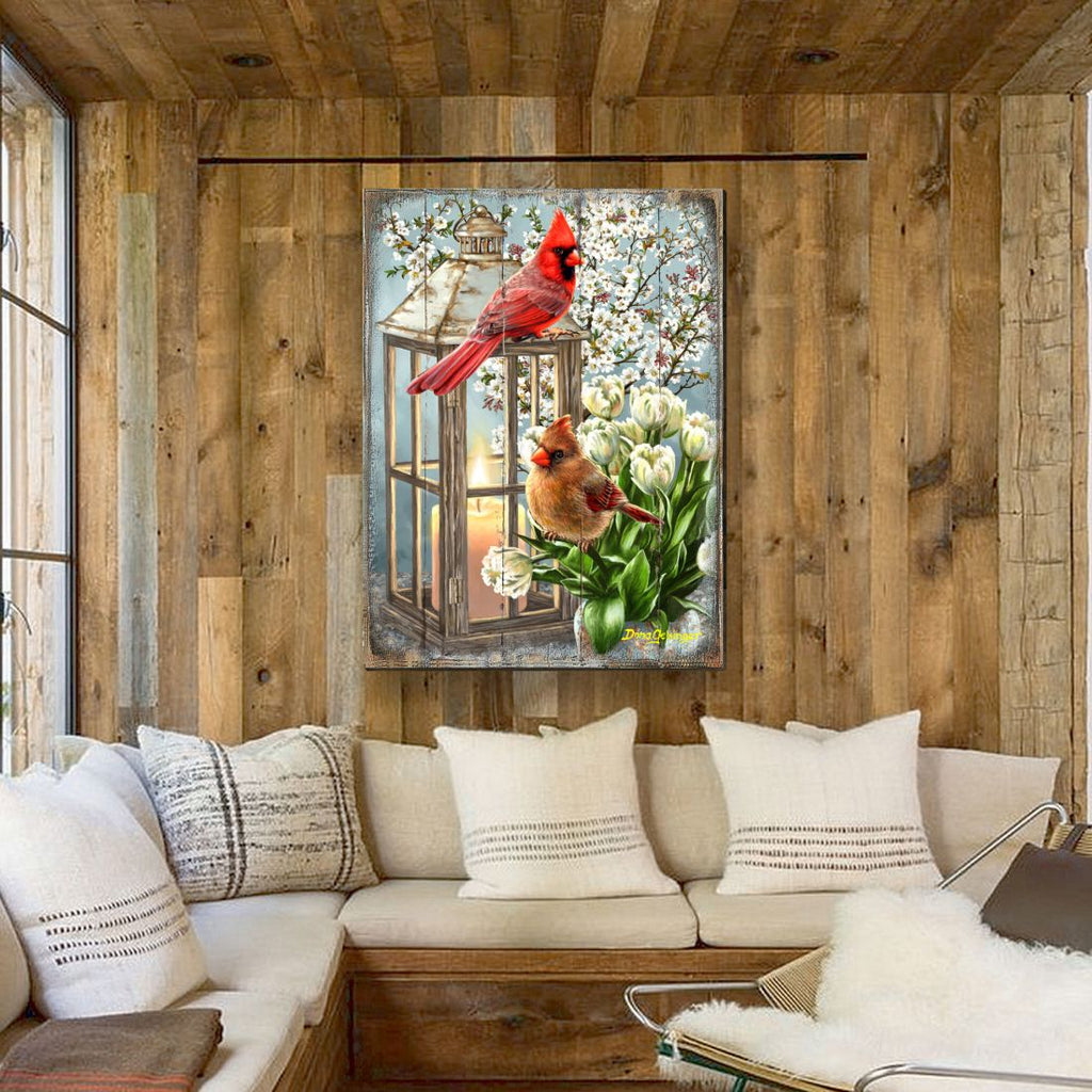 House Birds Wooden Wall Art by D. Gelsinger - Nature Wildlife Decor - 95670B-DG
