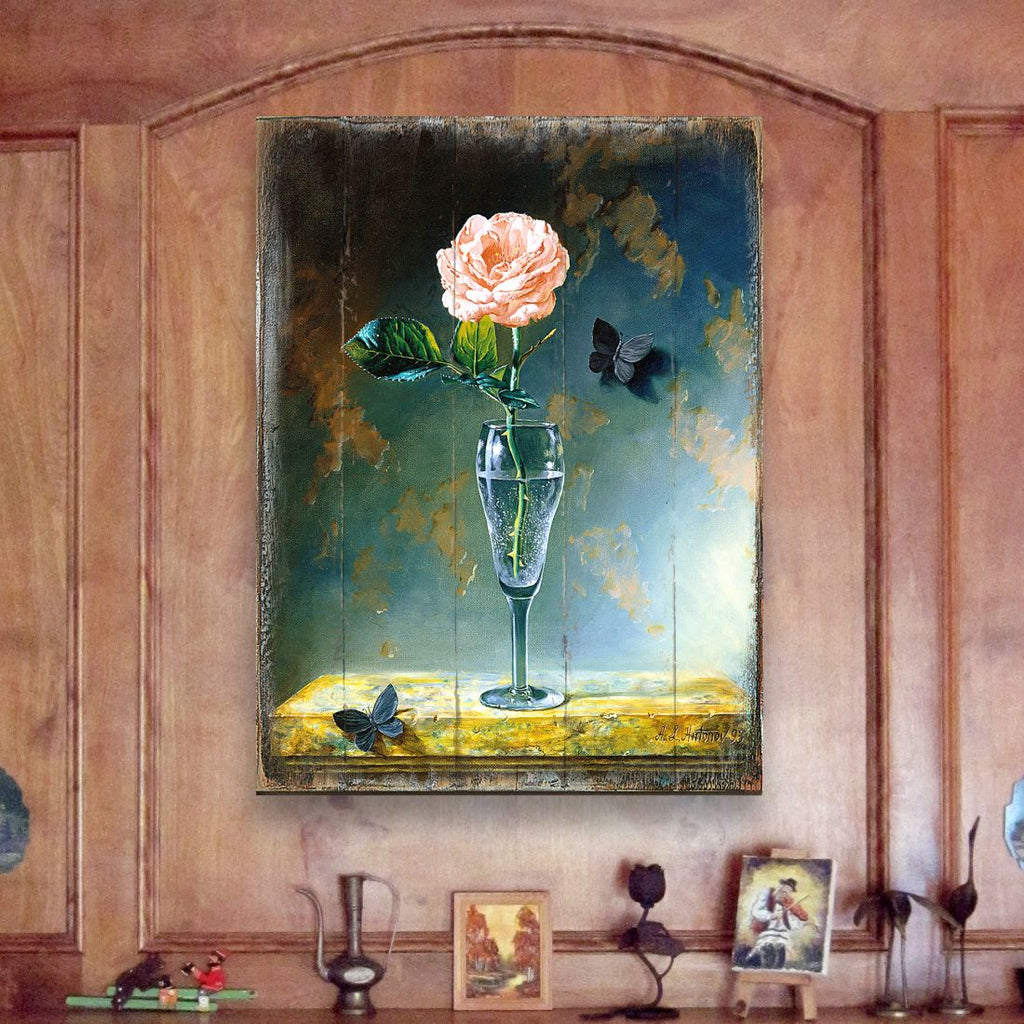 Ameya Rose Art Wooden Wall Art by Nature Wonders - Love Family Kids Decor - 95350B