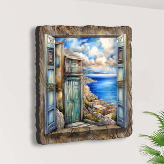 Coastal View Landscape Window Wall Art by G. DeBrekht Coastal Decor - 8492108W