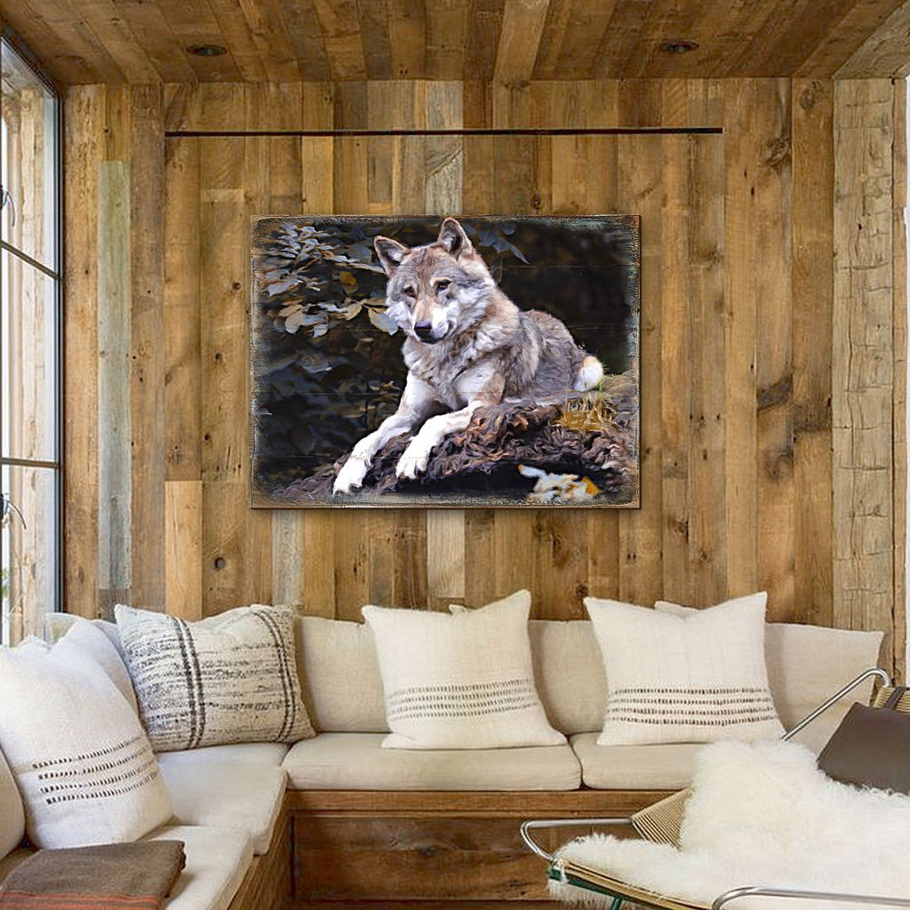Wolf Art Wooden Wall Art by Nature Wonders - Nature Wildlife Decor - 95287B