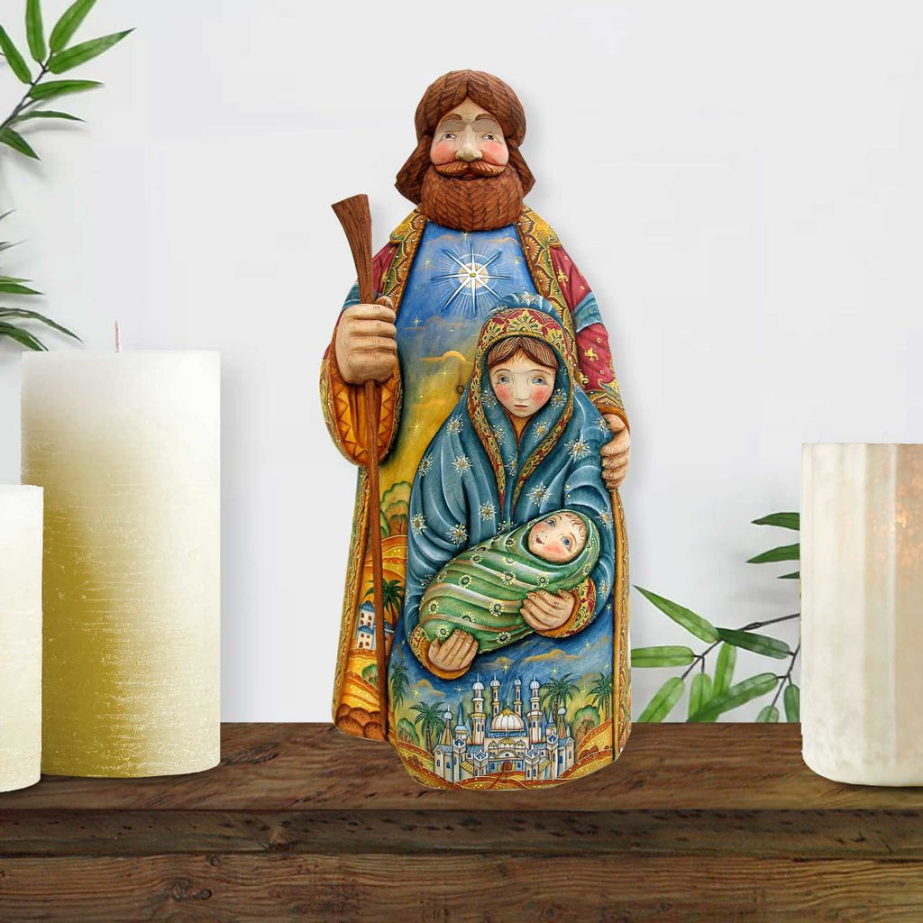 Nativity The Holy Family Hand-Painted WOODCARVED Masterpiece by G. DeBrekht - Nativity Holiday Decor - L265100 - SPECIAL ORDER *** PRE-ORDER - Handmade Just for You! ***