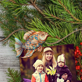 Coastal Fish Clip-On Eco Wood Decorative Ornaments Set of 6 by G. Debrekht - Coastal Decor - 8090034C-S6