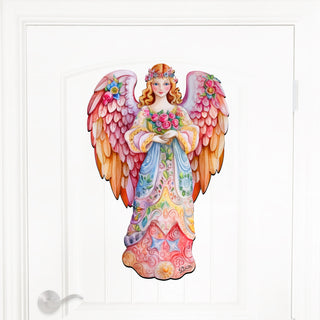 Pink Floral Angel Holiday Door Decor by G. Debrekht - Christmas Decor - 8611023H