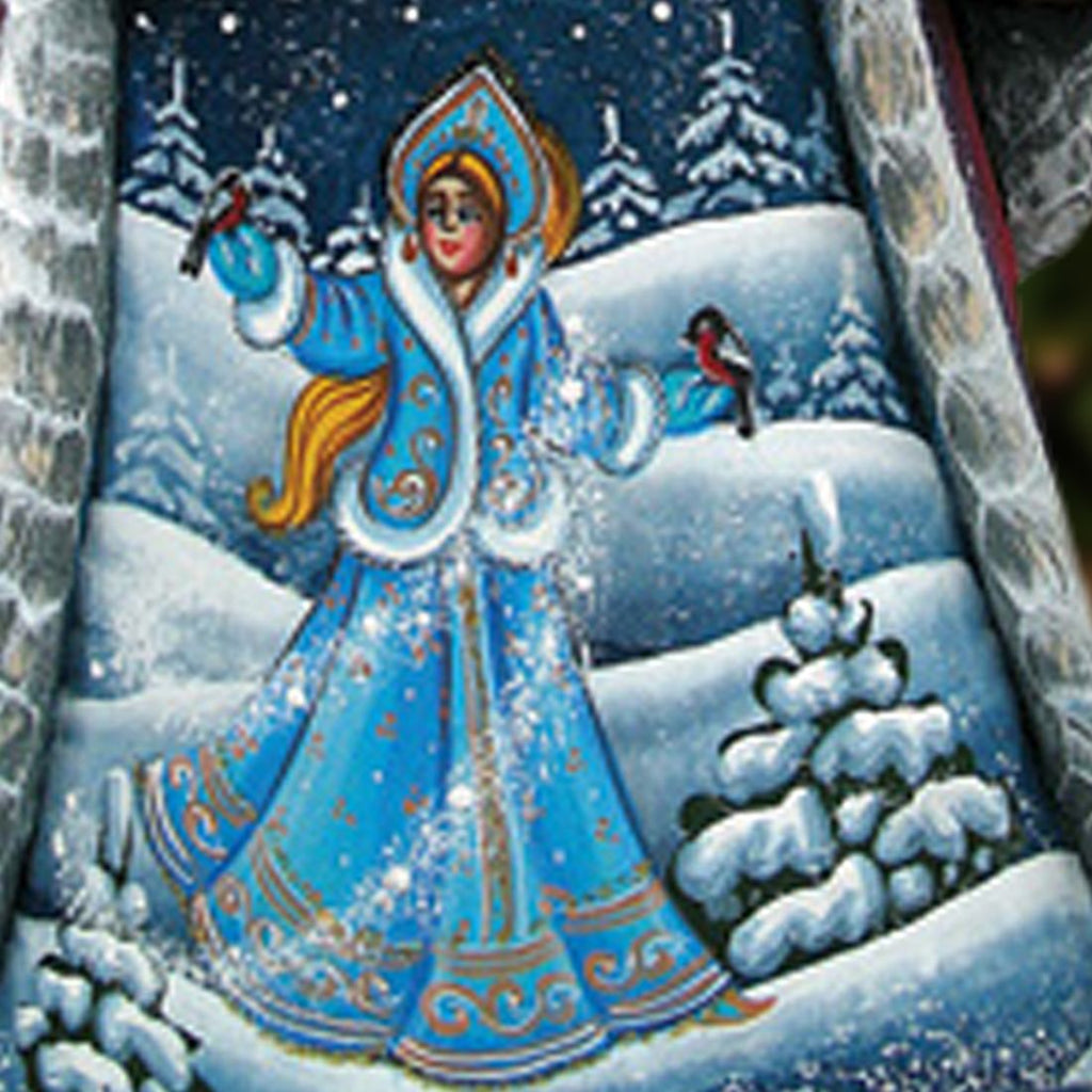 Yuletide Snow Maiden Hand-Painted WOODCARVED Masterpiece by G. DeBrekht - Christmas Decor - 8214850