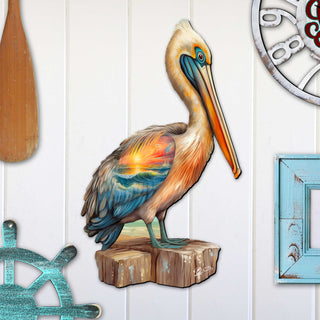 Coastal Pelican Outdoor Door Decor by G. DeBrekht - Coastal Holiday Decor - 8652801H