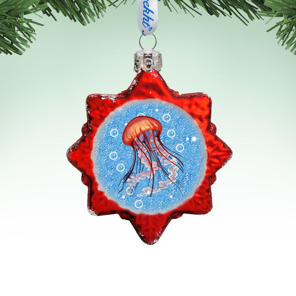 Jellyfish Mercury Glass Ornament by G. DeBrekht - Coastal Holiday Decor - 777378